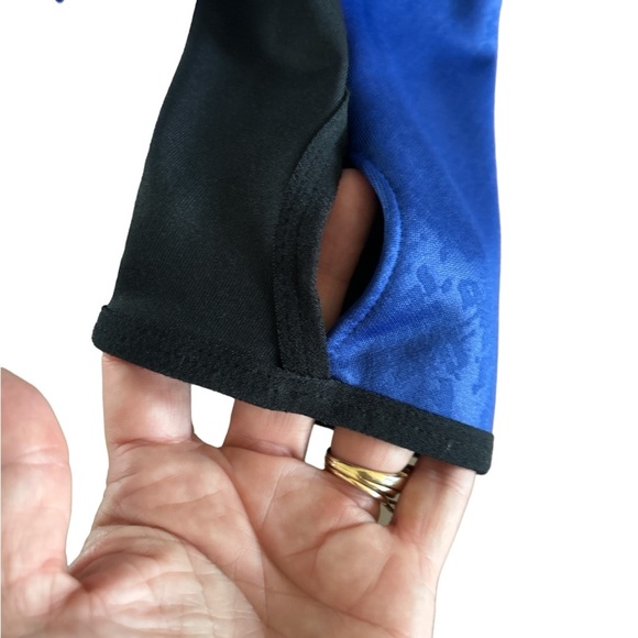 Women’s Nike Therma Fit Simple Swoosh Logo Patterned Full Zip Hoodie Sz S Blue - Picture 3 of 6